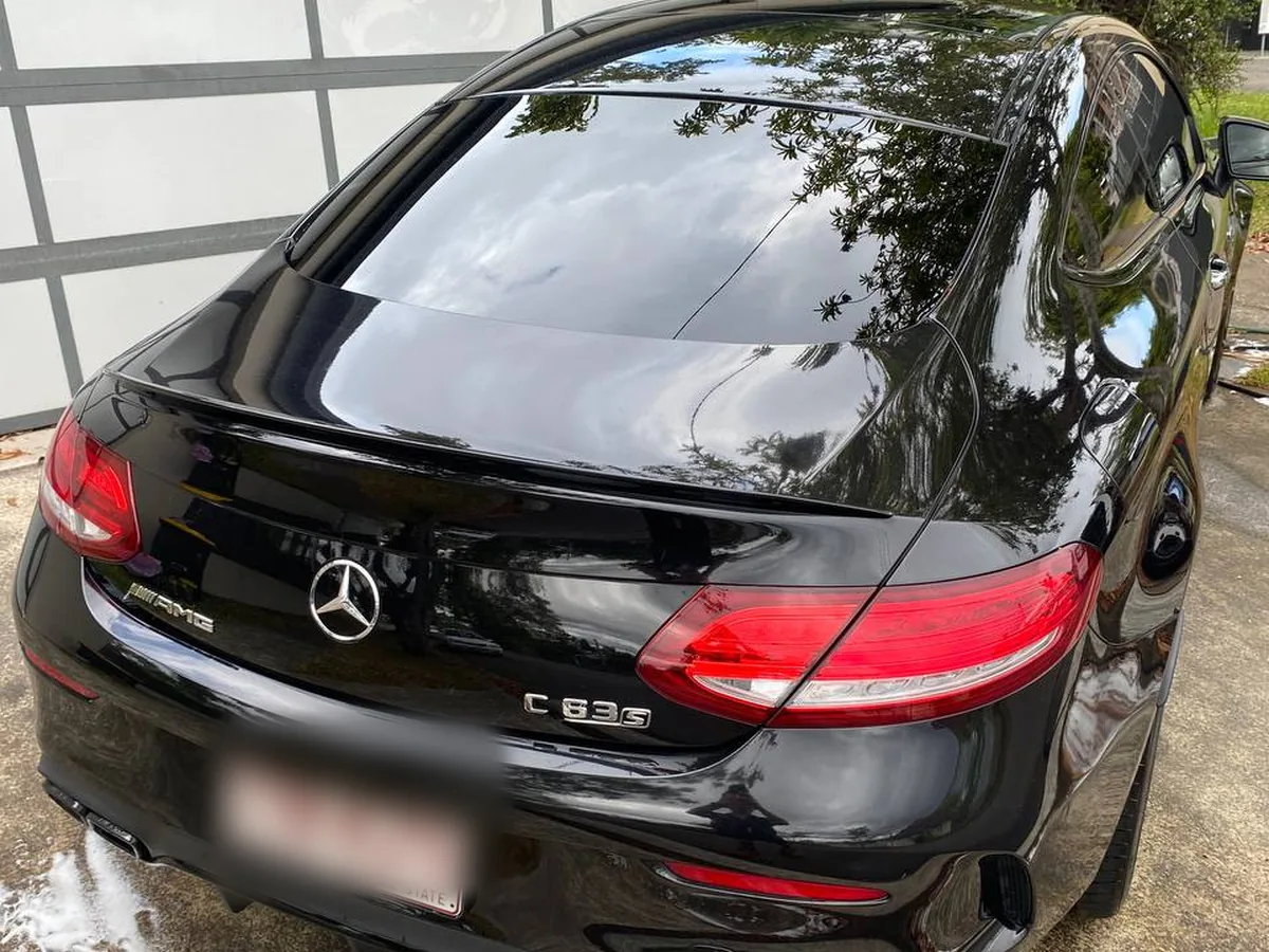 After: Mercedes C63, the same boot lid, before and after