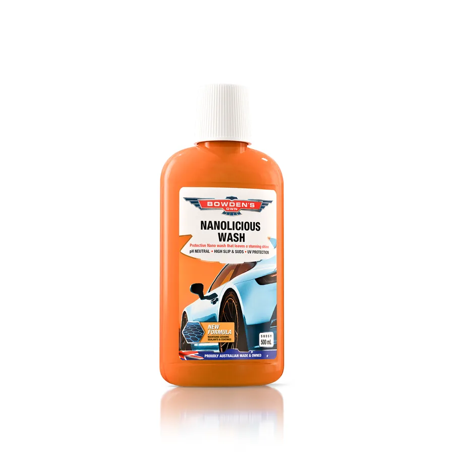 Bowden&rsquo;s Own Nanolicious Wash car shampoo, sold at Repco